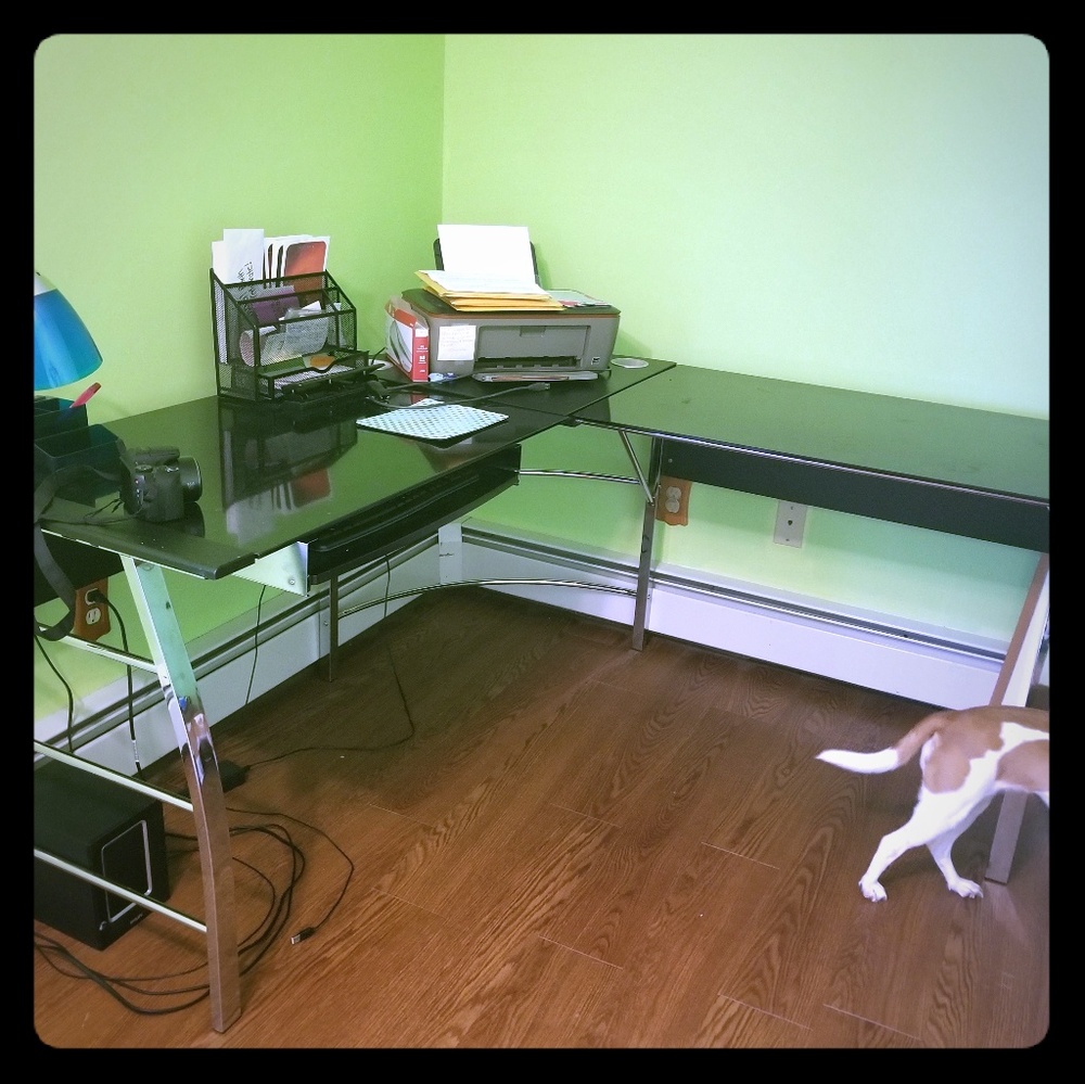 L shaped computer desk